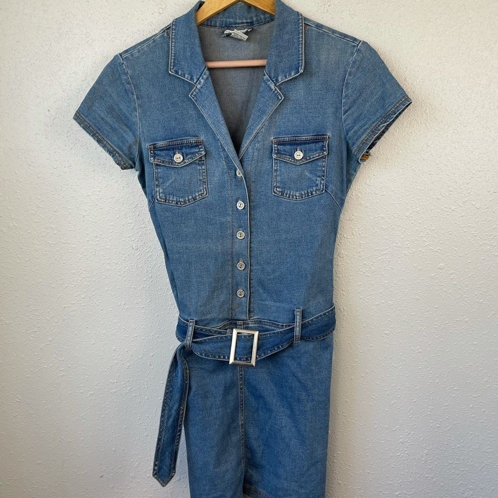 Agua Blues Denim Belted Dress Size S EUC